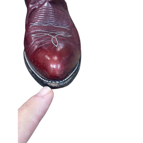 Dan Post Mens Leather Maroon Red Western Cowboy Mid Calf Boots Sz 11.5D SKU 9580 - Picture 16 of 16